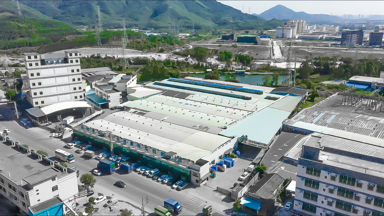 Home Aerial view of the KIYOKI headquarters and manufacturing campus in Jiangmen, Guangdong