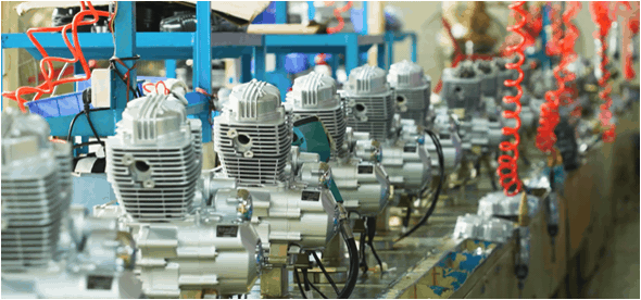 Home Engine assembly line at the KIYOKI plant producing 500,000 units per year